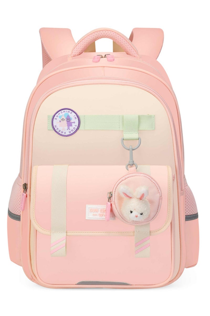 SUN EIGHT Premium 16.5-inch Light Weight School Backpack Water Resistant Polyester Kid’s Daypack for Girls, SE22222, Pink - Image 3